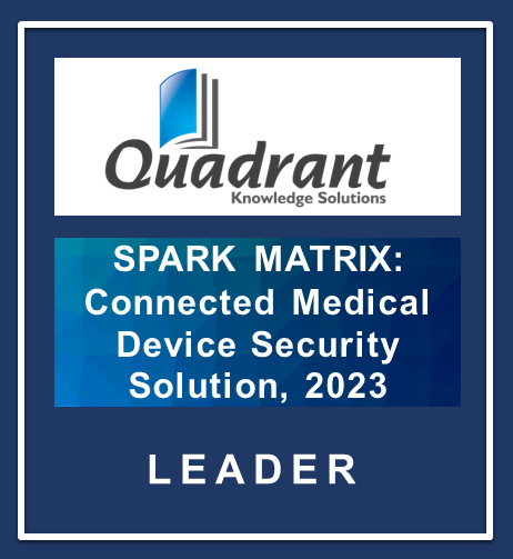 Icon for Quadrant Knowledge Solutions 2023 Connected Medical Device Security Solution - Market Leader