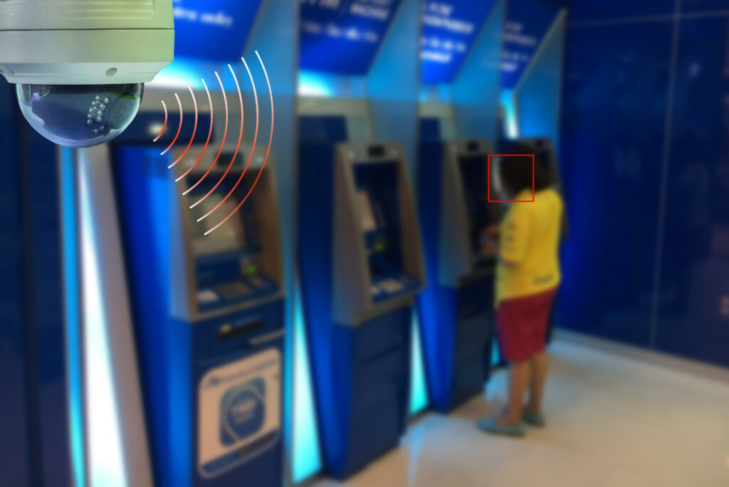 A financial services industry banking customer using an ATM IoT device and being monitored by a CCTV IoT device that Cylera has detected and now monitors for cyber security and compliance with industry regulations.